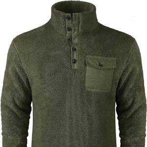 Men's Lightweight Synchilla 3/4 button Fleece Pullover forest green size XXL